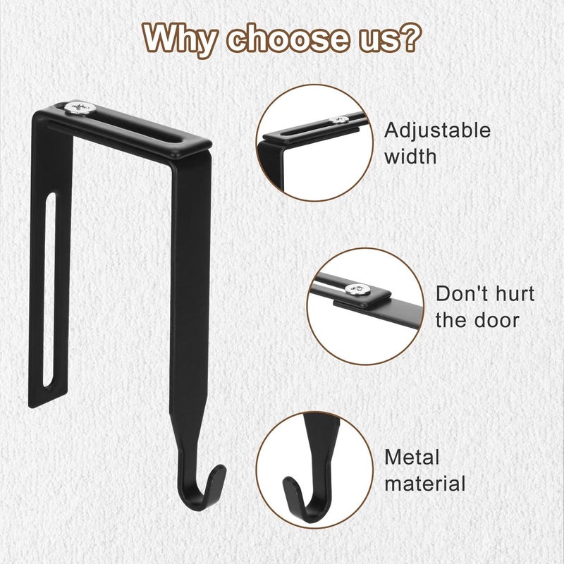 Hoohnnaa 6Pcs Adjustable Cubicle Hooks, Over the Door Hooks, Office Cubicle Accessories, Metal Desk Hook for Bag, Over the Door Mirror Hooks, Cubicle Coat Hook, Door Mirror Hanger, Cubical Accessories for Work - Image 4